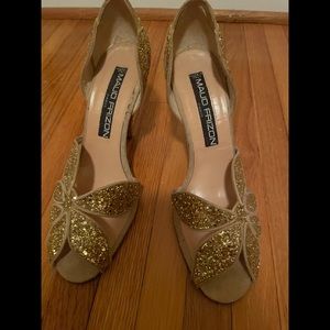 Maud Frizon Paris Vintage Glamorous Gold Shoes